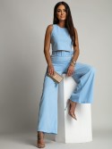 2-piece set, wide pants and blue blouse AZRHP3868